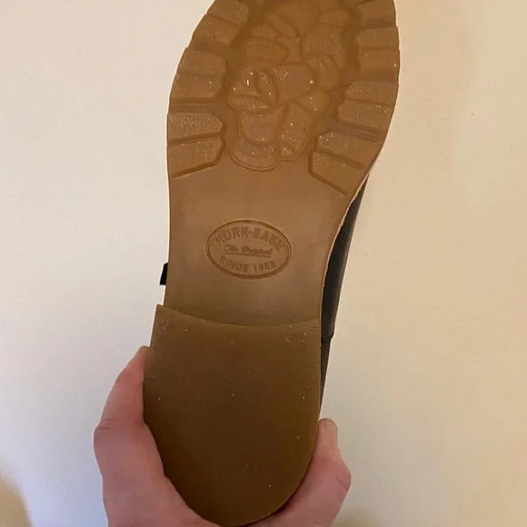 Kork-Ease Black Leather Flats with Tan Soles - Picture 8 of 9